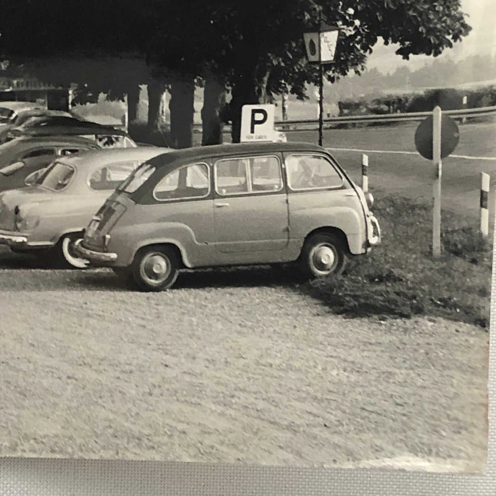 Vintage Photo Photograph Man with Volkswagen Beetle VW Bug Fiat 500 Multipla Car
