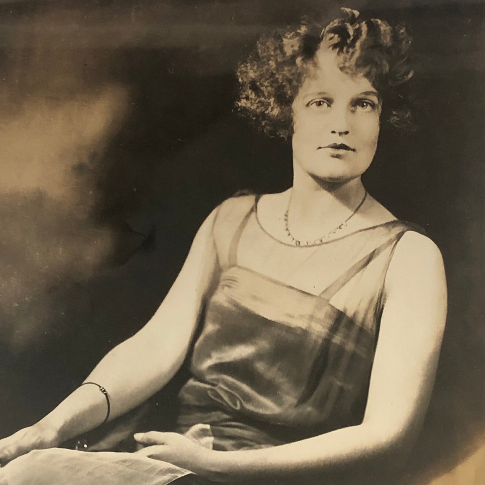 Press Photo Photograph Society Girl Engagement Marriage 1924 Underwood