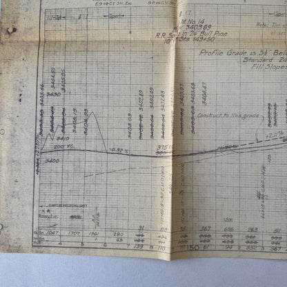 1931 California Highway Dept “As Built” Road Plan Map Blueprint T11N R14E MDB&M