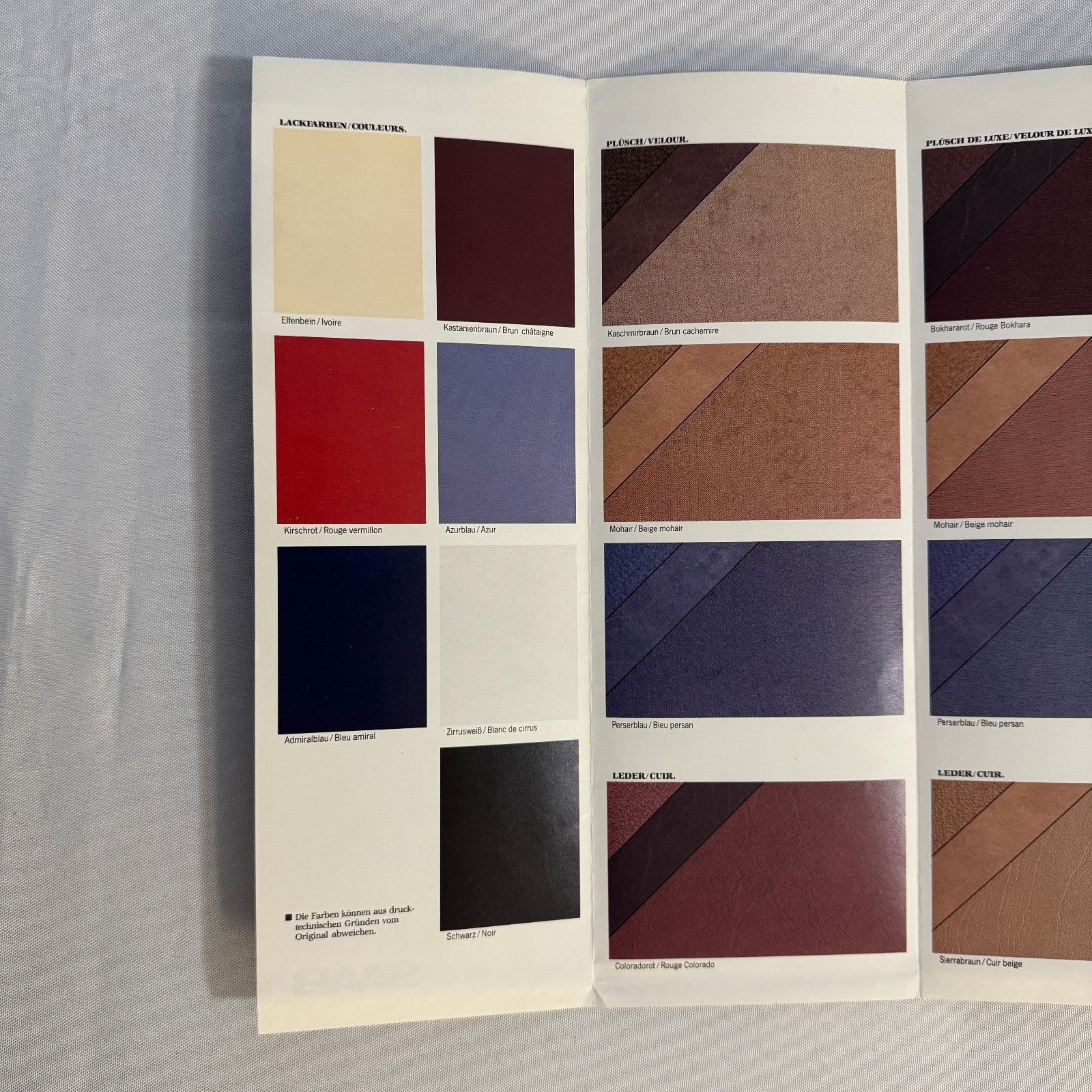 1984 Saab 99 and 900 Colour and Upholstery Brochure Catalog German French Text