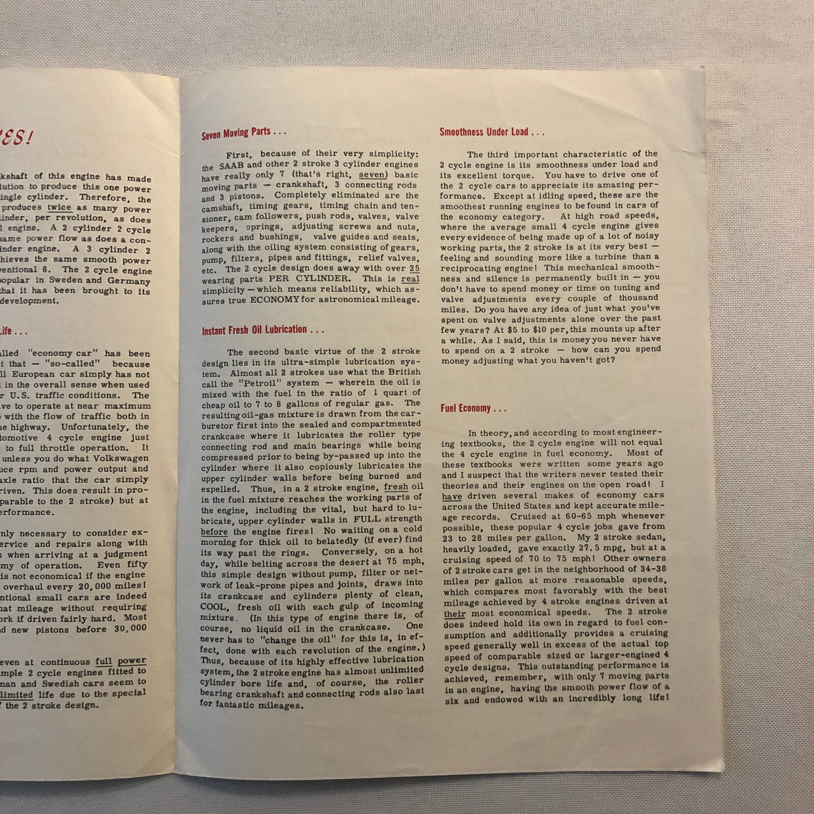 Vintage Saab Sales Brochure Catalog Look Ma No Valves Roger Barlow