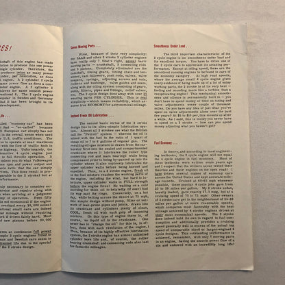 Vintage Saab Sales Brochure Catalog Look Ma No Valves Roger Barlow