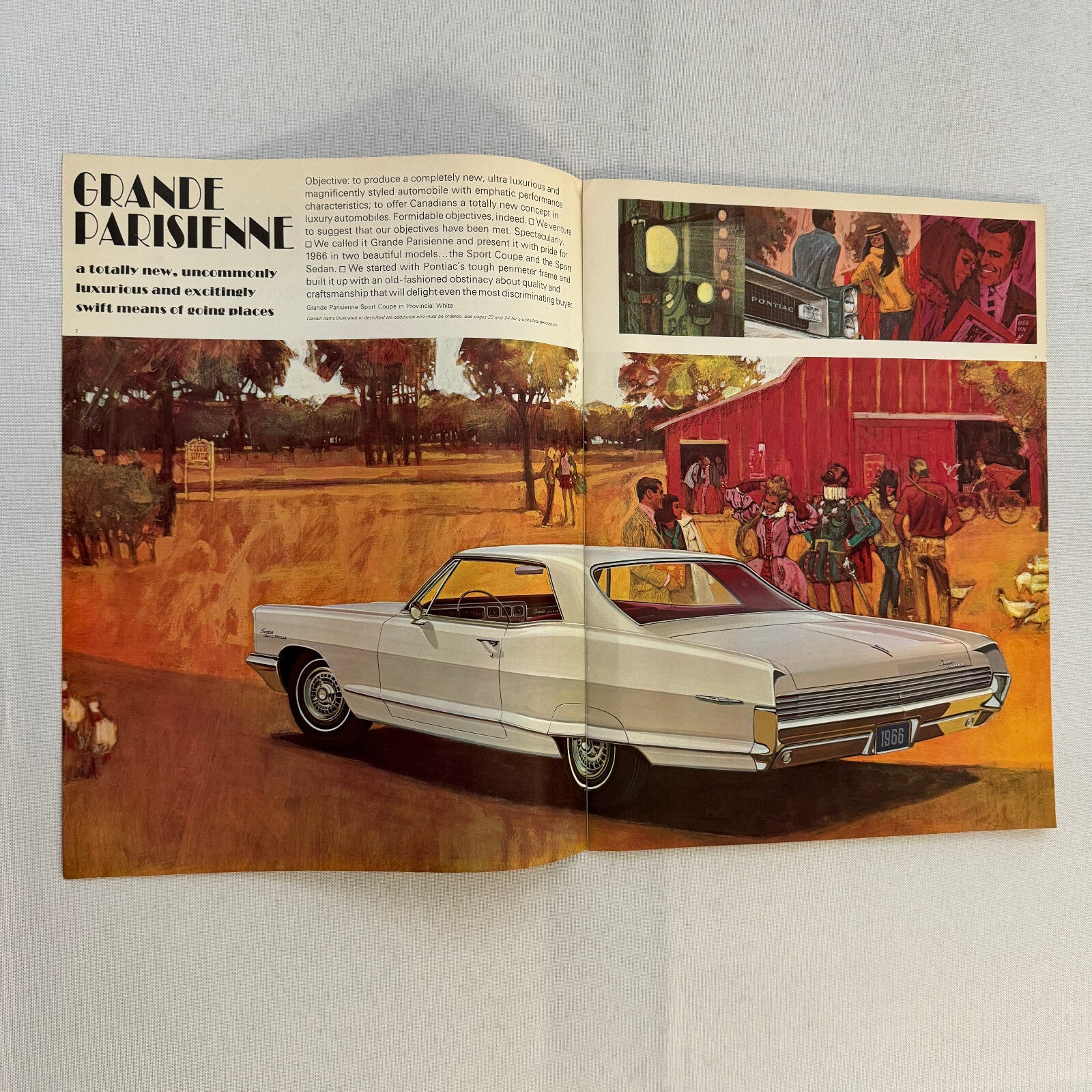 1966 Pontiac Sales Brochure Catalog Grand Parisienne Laurentian Strato Chief