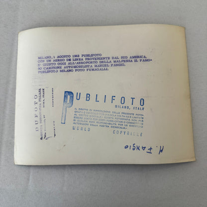 Juan Manuel Fangio Racing Driver Press Photo Photograph Vintage 1963