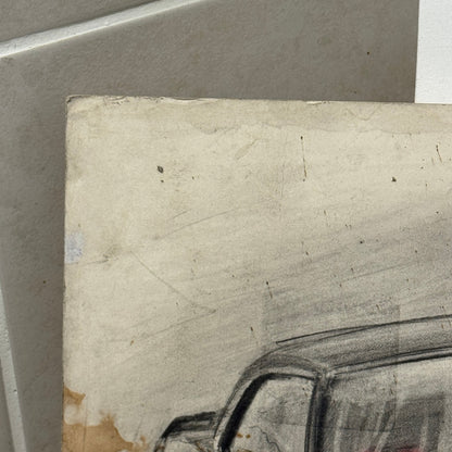 Chevrolet Camaro Vintage Car Illustration Drawing Sketch Original Art Signed