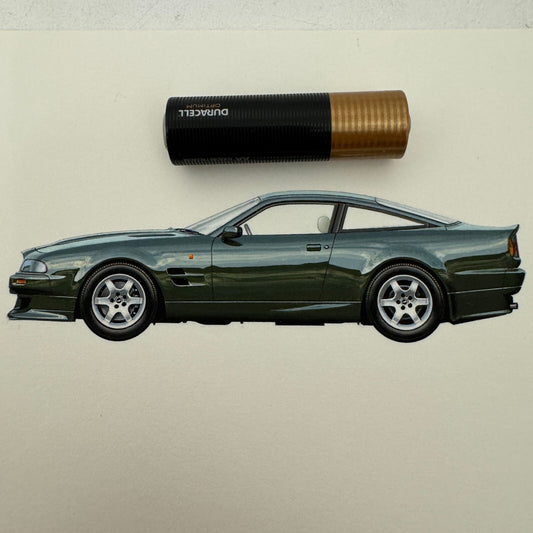 1993 Aston Martin Vantage Car Illustration Art Drawing Vintage Miniature