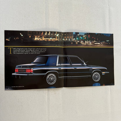 1986 Chrysler New Yorker Car Sales Brochure Catalog Advertising