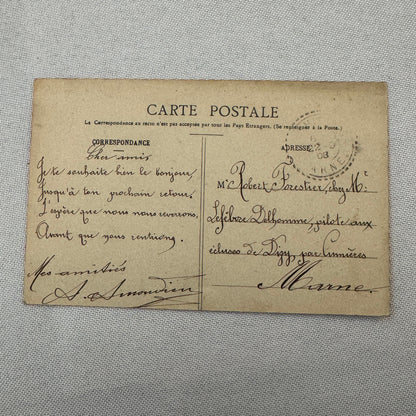 Vintage Airship Dirigible Zeppelin Postcard Post Card French Louis Malecot