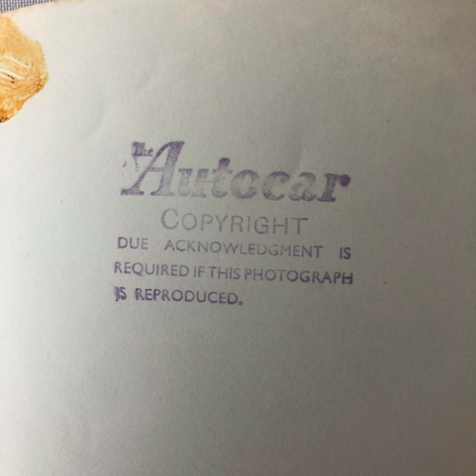 Vintage Racing Car Photo Photograph - Autocar Magazine Stamp 