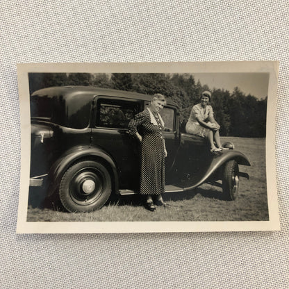 Vintage Photo Photograph Women with Car Automobile  - Tag AL22SM2