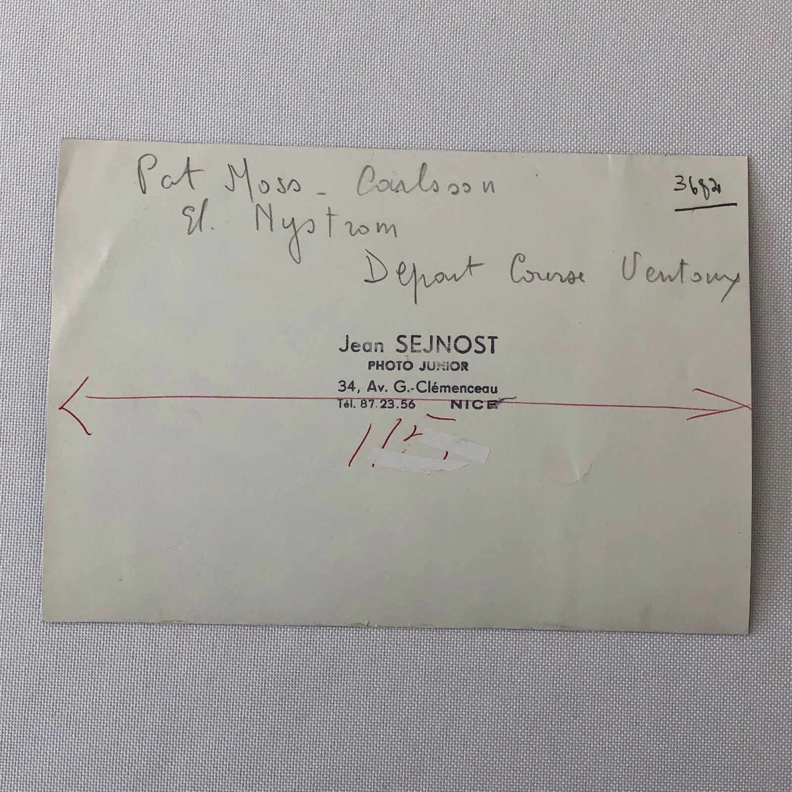 Vintage Pat Carlsson Moss Rally Racing Driver Photo Photograph Saab Car 