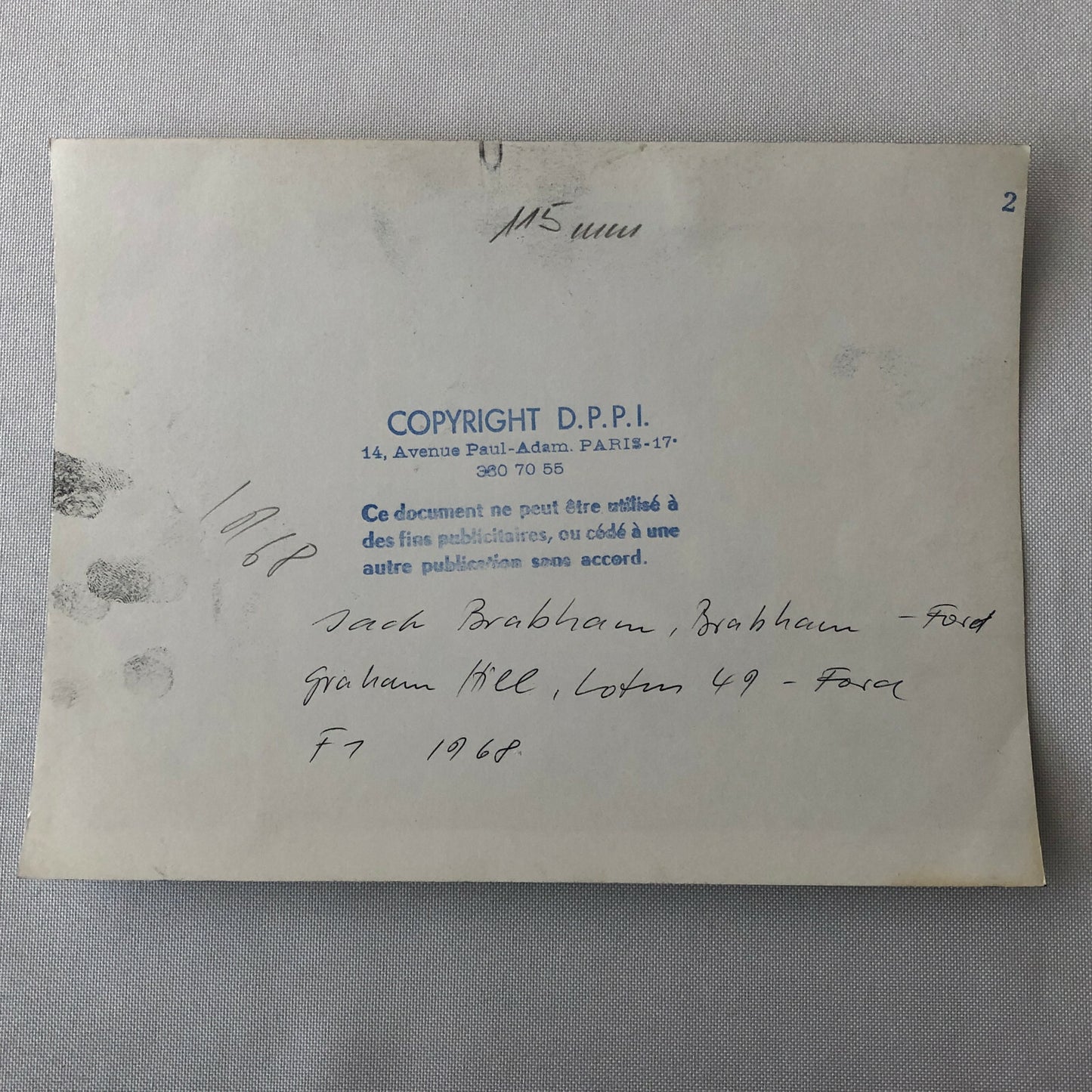 Vintage Racing Photo Photograph Jack Brabham & Graham Hill 1968 F1 DPPI 