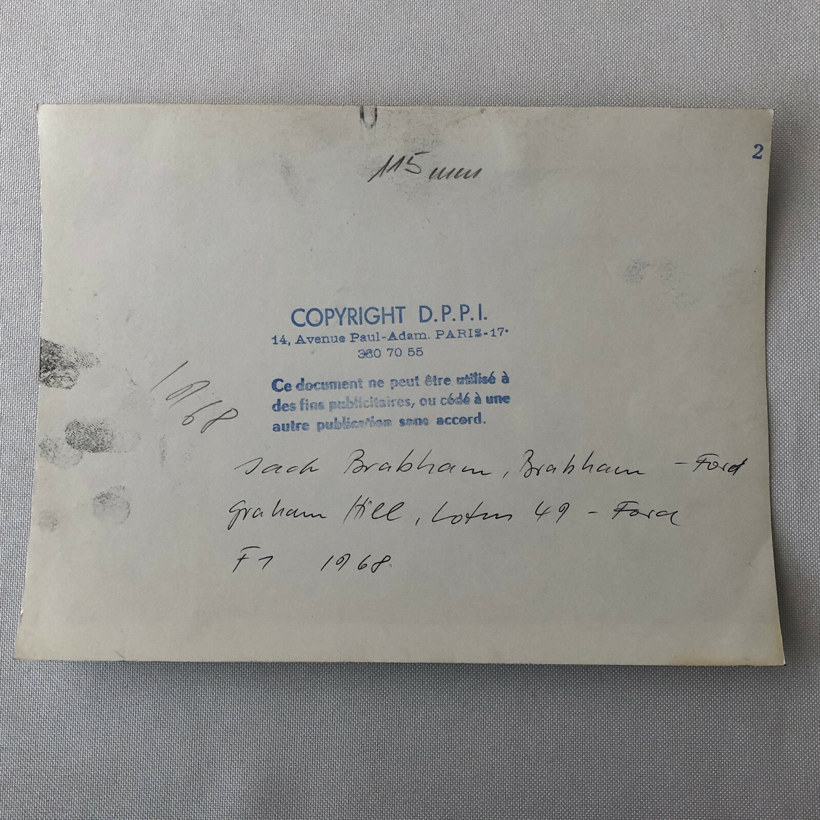 Vintage Racing Photo Photograph Jack Brabham & Graham Hill 1968 F1 DPPI 