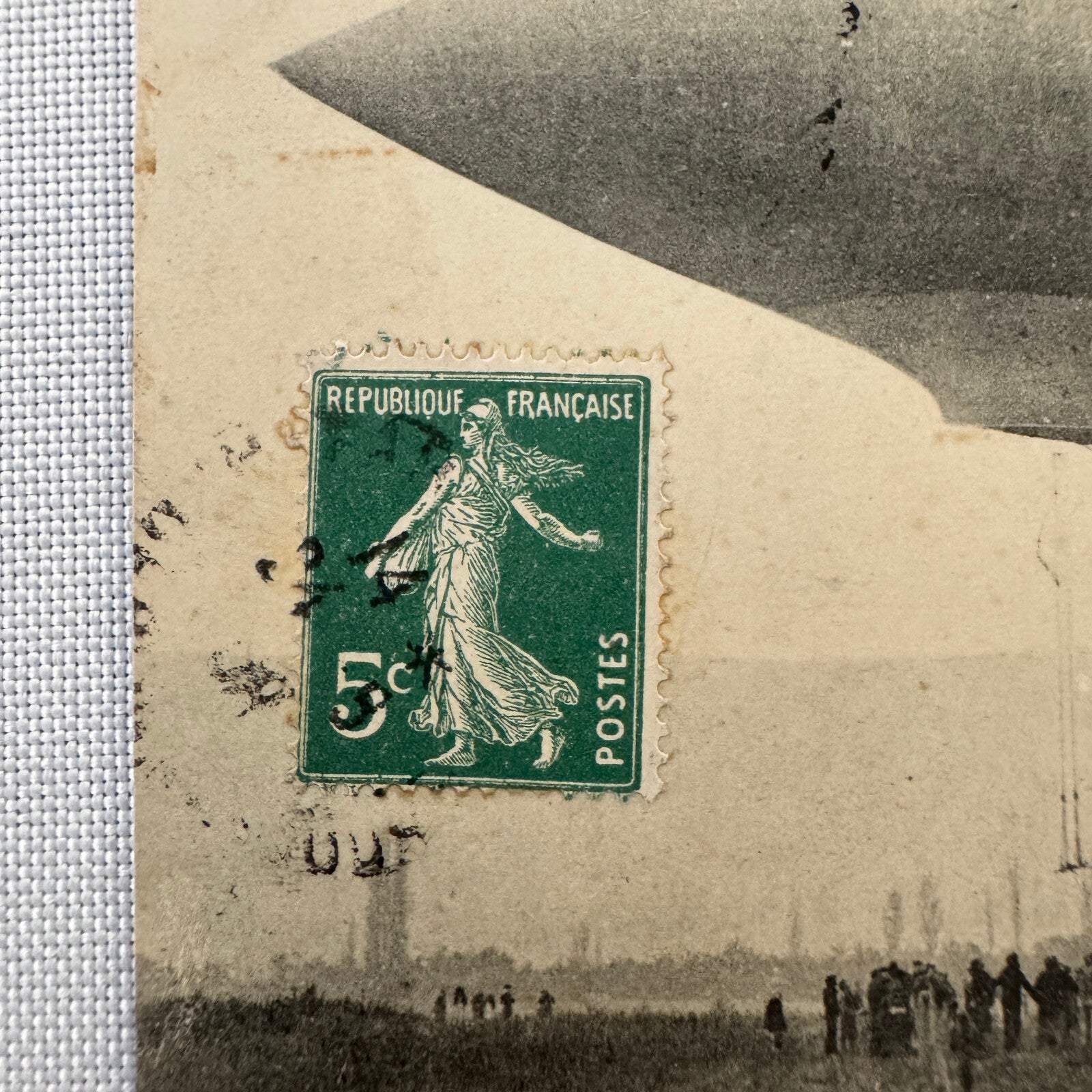 Vintage Zeppelin Airship Dirigible Postcard Post Card French Republique Military