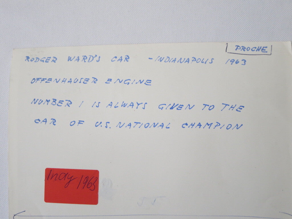 Vintage 1963 Indianapolis Indy Racing Photograph Photo - Roger Ward Car Kaiser 