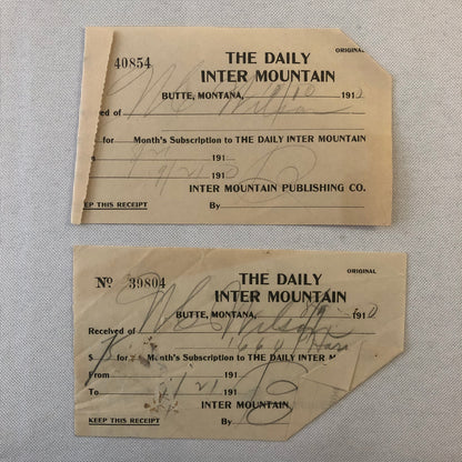 The Daily Inter Mountain Butte Montana Newspaper Document Ephemera Lot 18x 1910s