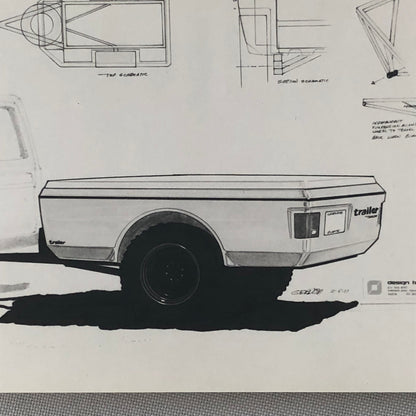 Vintage Product Design Photo Photograph of Illustration Travel Trailer