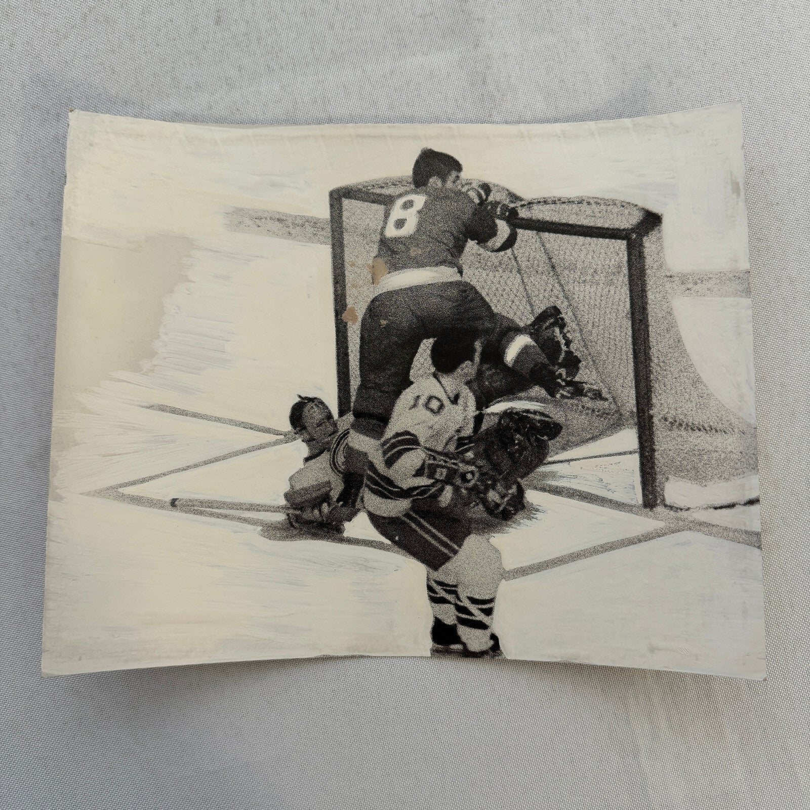 Hockey Player Photo Photograph Vintage Unidentified Detroit Red Wings Mockup