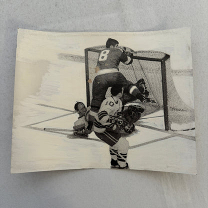 Hockey Player Photo Photograph Vintage Unidentified Detroit Red Wings Mockup