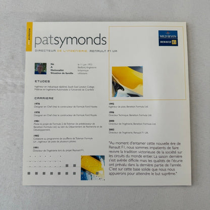 2002 Renault Mild Seven F1 Formula One Team Press Kit Brochure CD