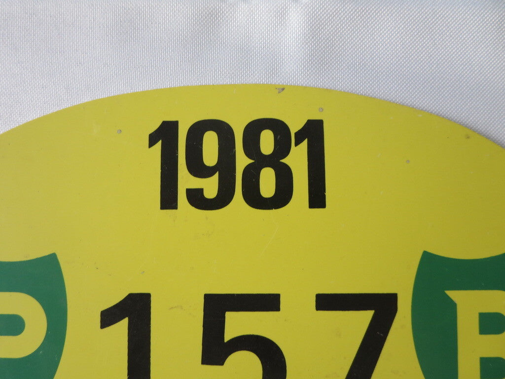 Vintage 1981 Hots Knots Rit Holland Car Rally Participant Plate Plaque #157 BP 