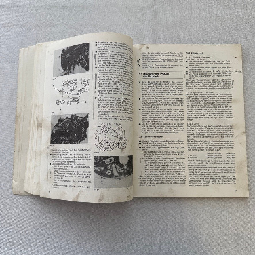 Vintage Yamaha XT550 Motorcycle Bike Repair Manual Book XT 550 GERMAN