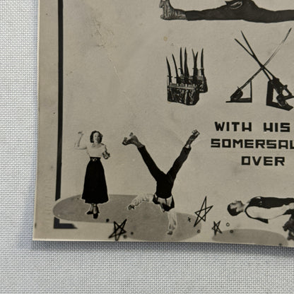 Vintage Circus Roller Skating Danger Act Postcard Post Card Ricardo Torez