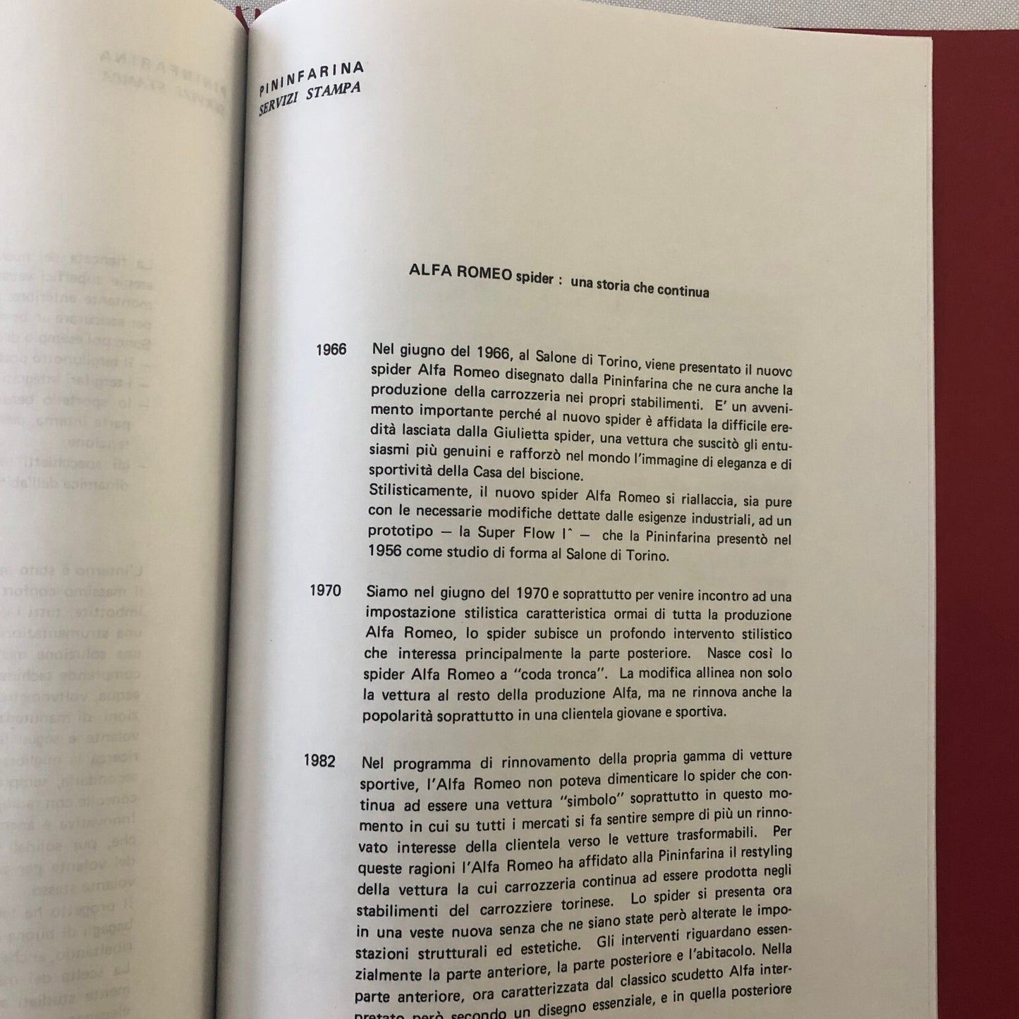 1983 Pininfarina Design Press Kit with Photos Alfa Romeo Spider Fiat Spider +