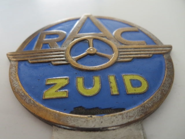 Vintage Regionale Automobielsport Club Zuid Car Club Grille Badge Emblem Dutch 