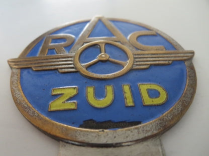 Vintage Regionale Automobielsport Club Zuid Car Club Grille Badge Emblem Dutch 