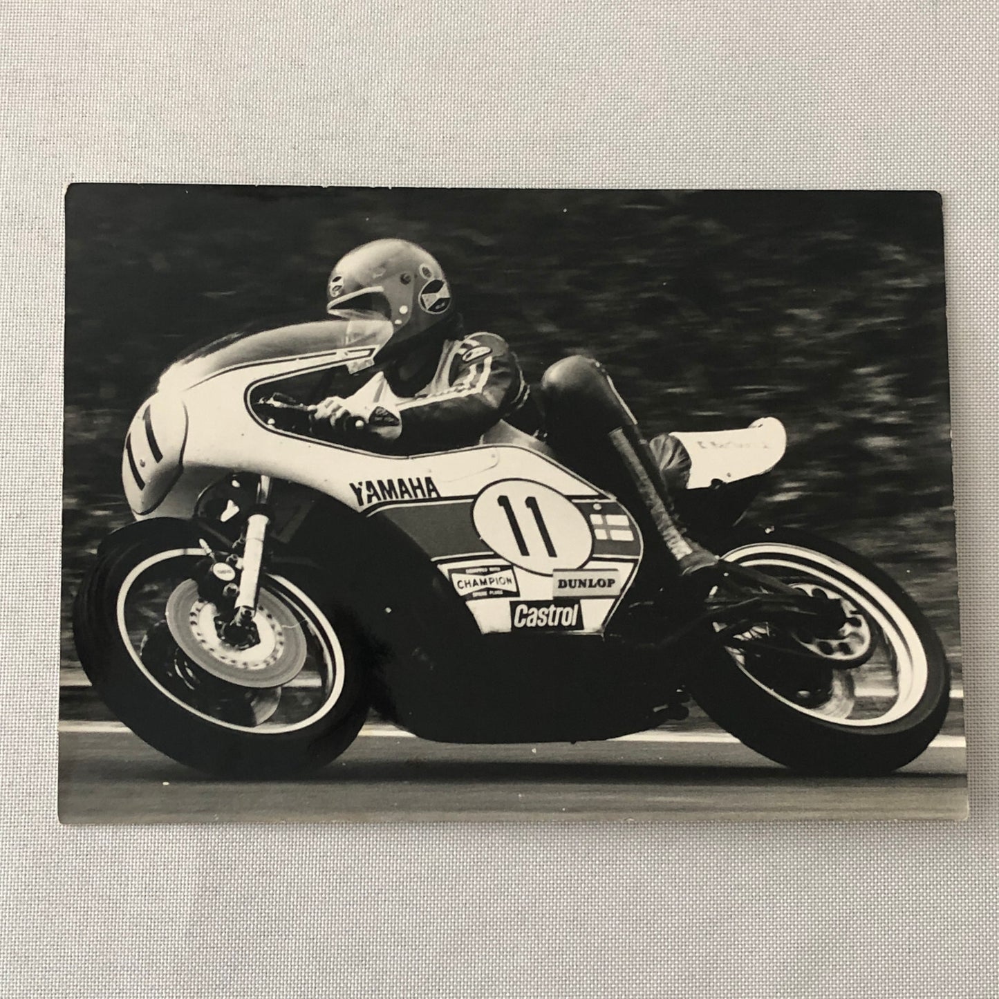 Vintage Motorcycle Racing Photo photograph Yamaha Race Bike Rider