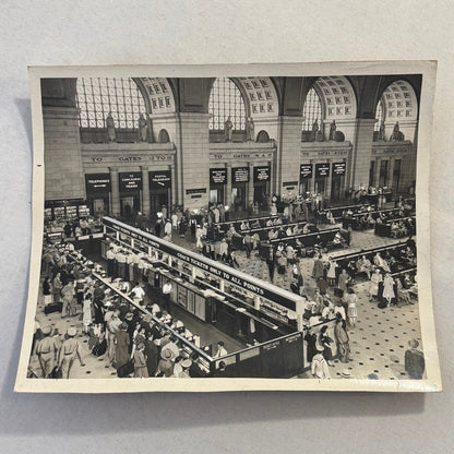 Vintage Train Station Railroad Photograph Washington DC Crowd People Photo Print
