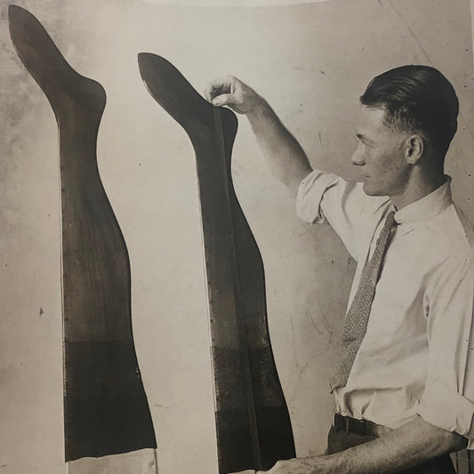 Press Photograph Photo Standards for Hoisery Length Manufacturing 1931 Stockings