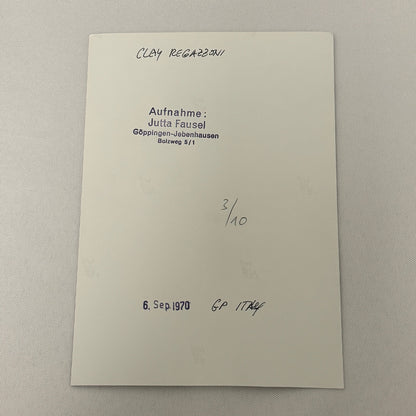 Vintage Racing Photo 1970 Italian Grand Prix Driver Clay Regazzoni Motorsport