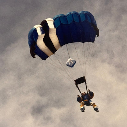 Vintage Skydiving Parachute Photo Large Format Aviation Photograph 1970s-80s