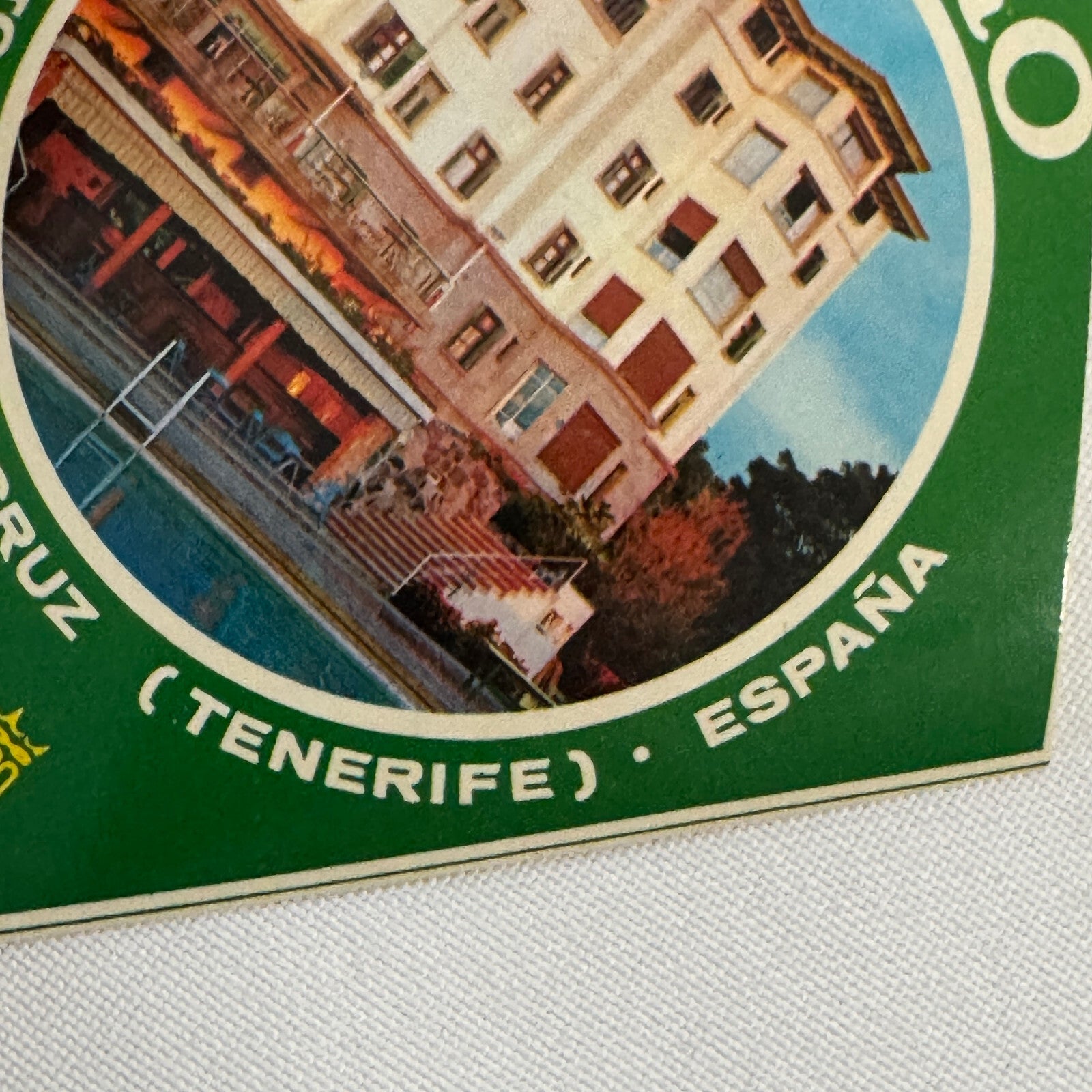 Vintage Travel Luggage Label Hotel Taoro Puerto de la Cruz Espana Spain Tenerife