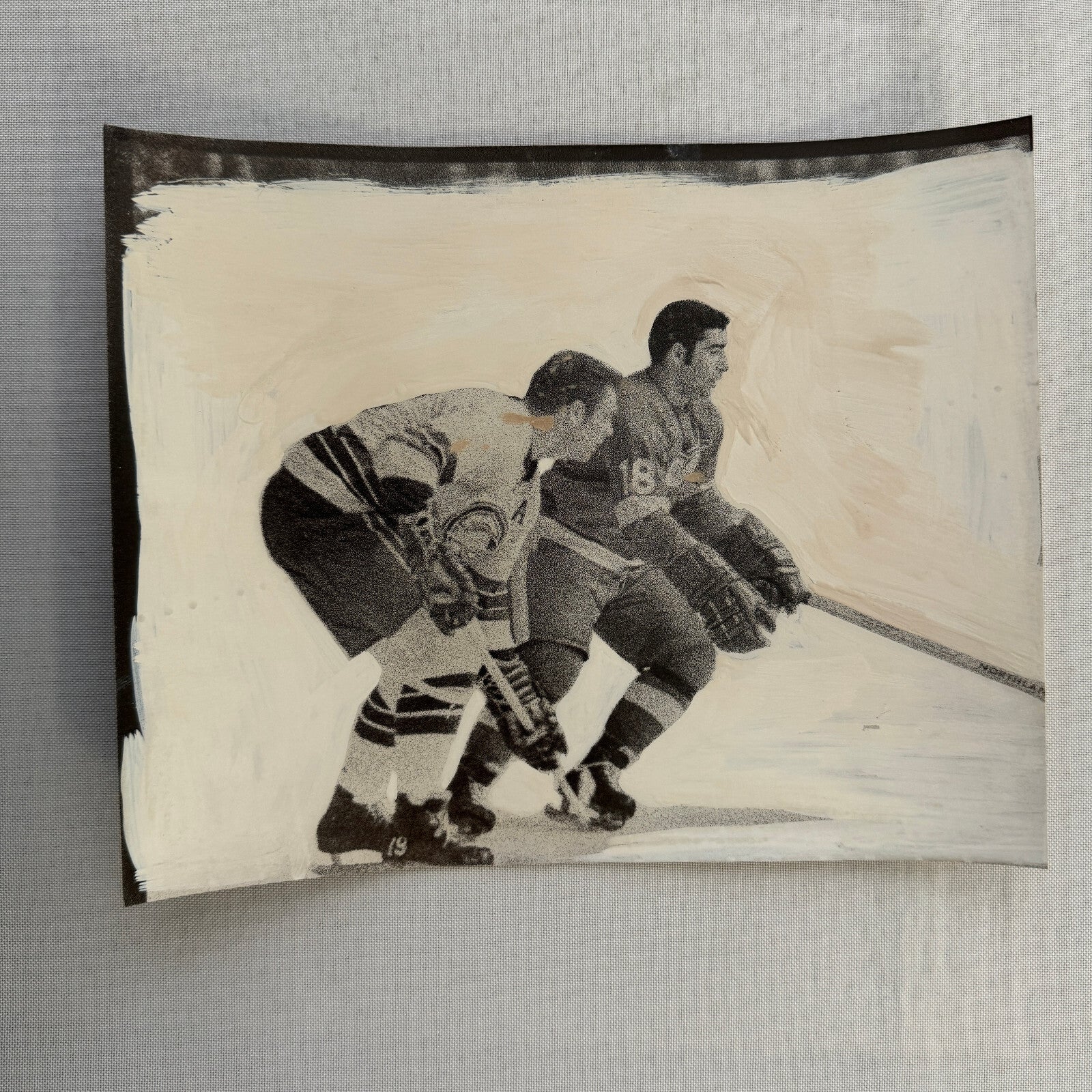 Vintage Hockey Photo Detroit Red Wings Player Unidentified Photograph