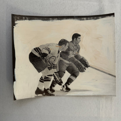 Vintage Hockey Photo Detroit Red Wings Player Unidentified Photograph