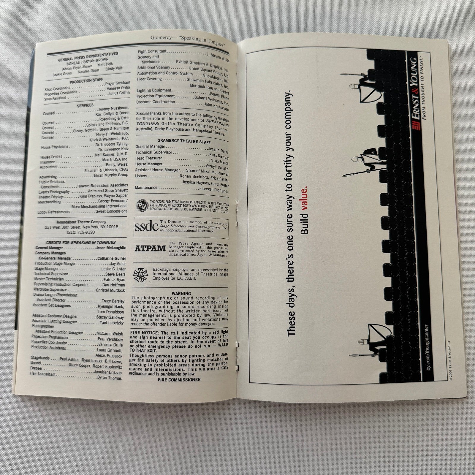 Speaking in Tongues Cast Signed Program Playbill Karen Allen and More 2001