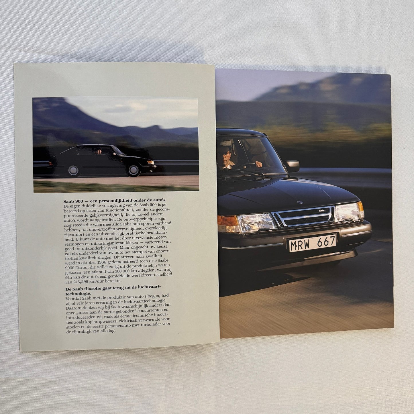 Vintage Saab 900 Car Sales Brochure Catalog 900 Turbo 900i 900C Car DUTCH Text
