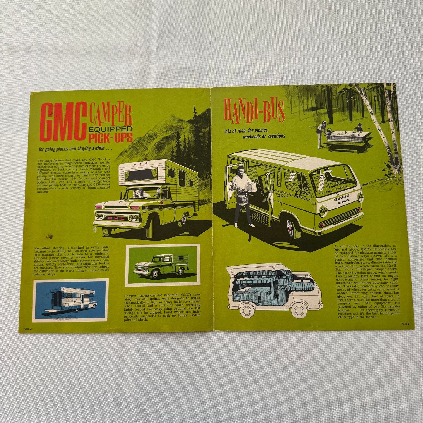 Vintage GMC Camper Sales Brochure Catalog Handi Bus Suburban Pickup Canadian