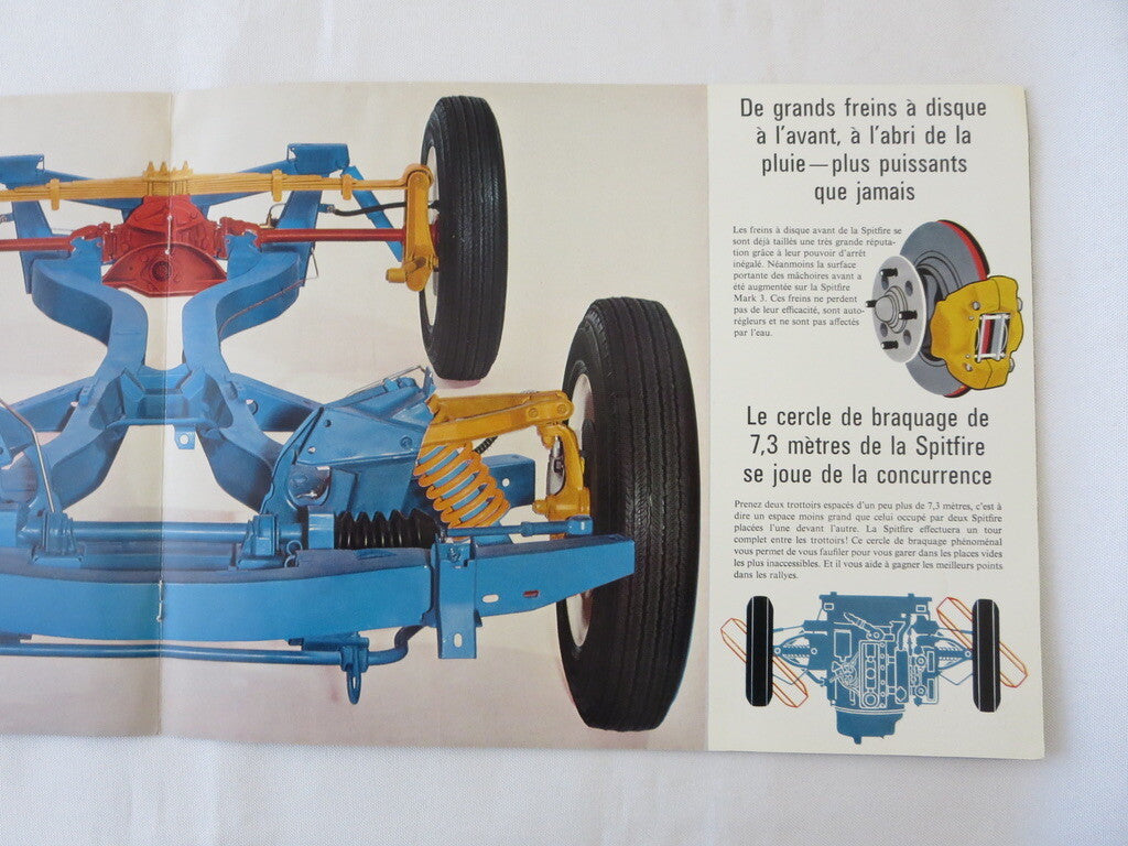 1960s Triumph Spitfire Mark 3 Sales Brochure Advertising Catalog - FRENCH TEXT