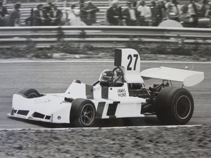 Vintage 1973 Dutch Grand Prix Racing Photograph Photo - James Hunt March Ford
