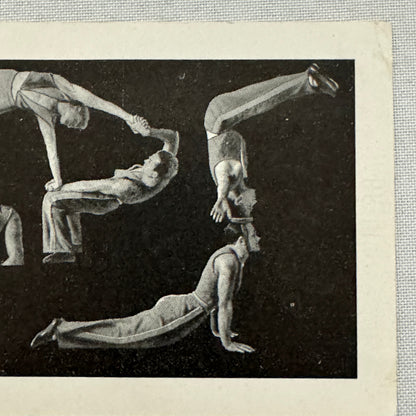 Vintage Circus Postcard Les Gabrillos Acrobat Balancing Act