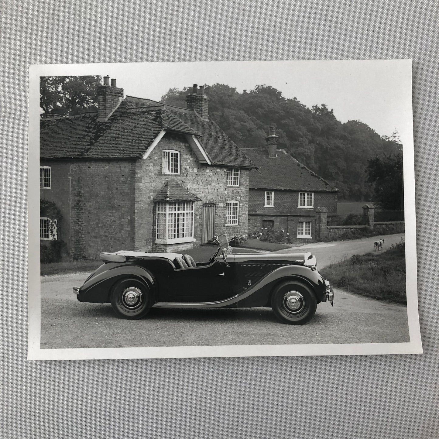 Vintage Car Automobile Outside Estate Home Photo Photograph Print - Lagonda ? 