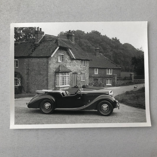 Vintage Car Automobile Outside Estate Home Photo Photograph Print - Lagonda ? 