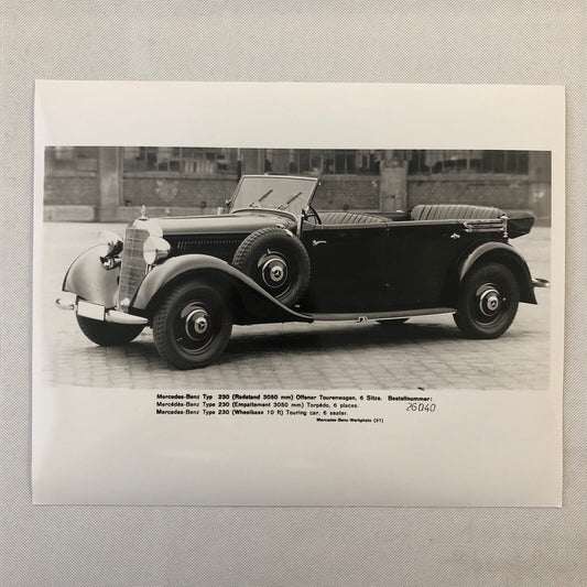 Mercedes Benz Typ 230 Type 230 Vintage Car Photo Photograph Print 