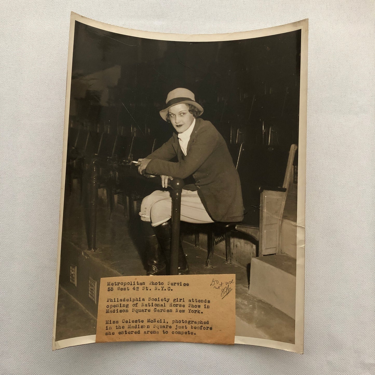 Press Photo Photograph Beautiful Woman at Horse Show Madison Square Garden NY