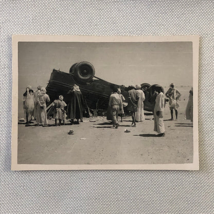 Vintage Photo Photograph Print Accident Wreck Truck Roll Over