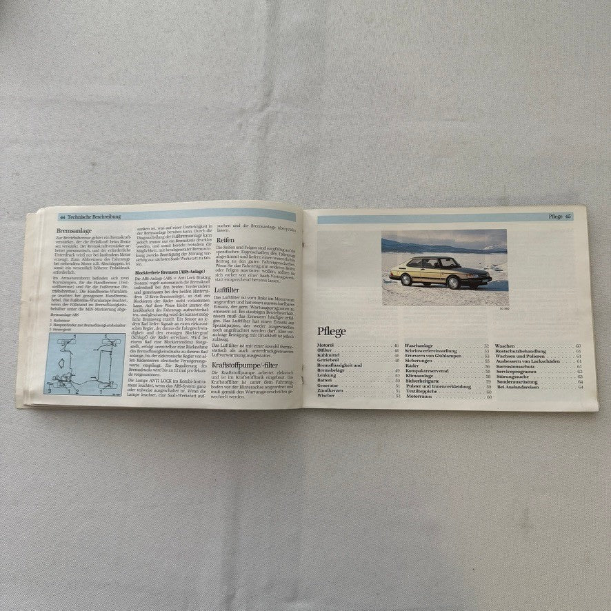 1990 Saab 900 Owners Manual Instruction Guide Book Saab SPG Turbo GERMAN